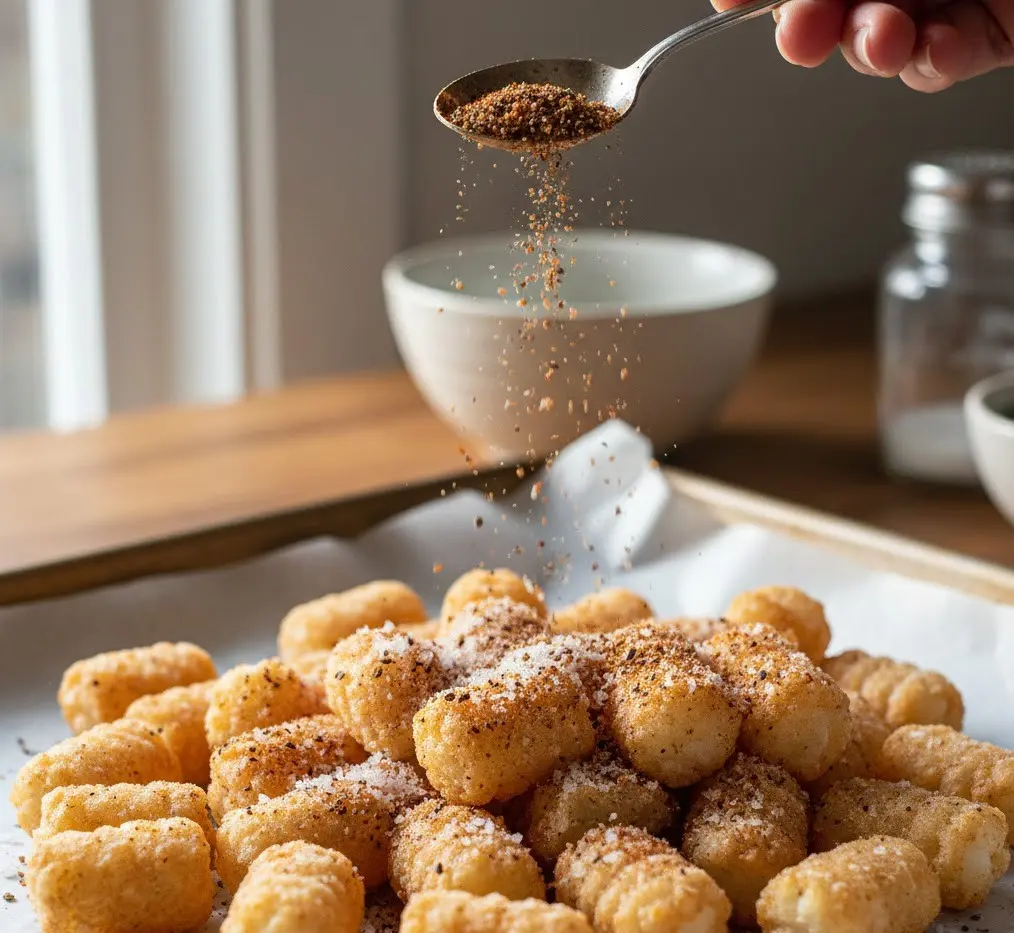 Seasoning air fryer tater tots