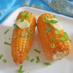 Fresh corn on the cob cooked perfectly in an air fryer