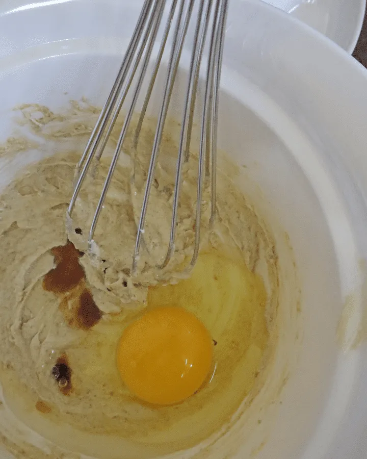 Egg, yogurt and mashed banana mixed into the batter