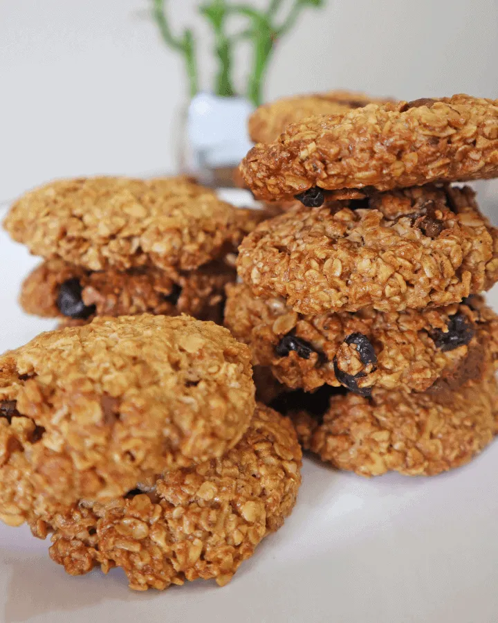 Air fryer oat cookies cooling on a rack