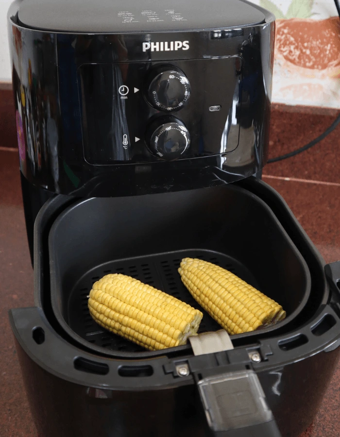 Quick homemade air fryer corn on the cob with simple ingredients