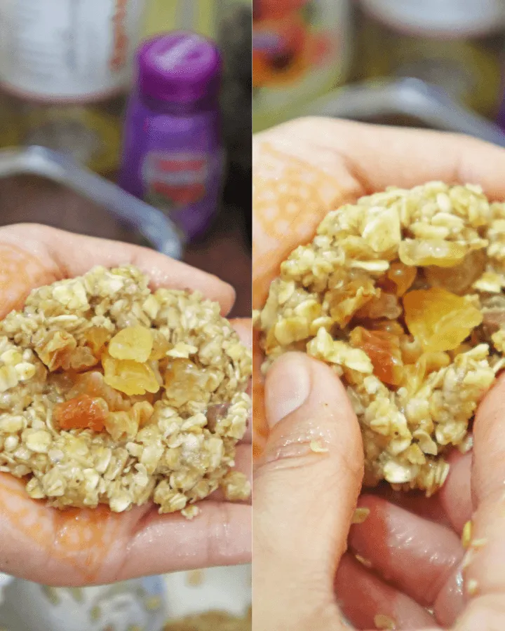 Shaped oatmeal cookie dough balls ready for the air fryer