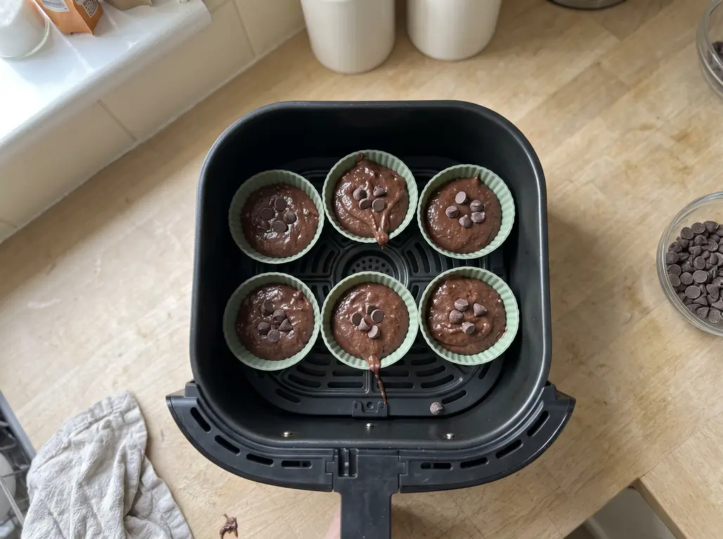 Air Fryer Double Chocolate Muffins: Rich & Moist Crumb