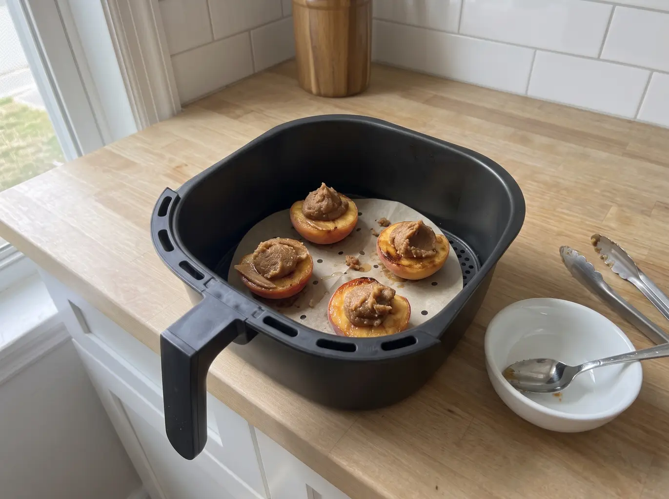 Air Fryer Baked Peaches