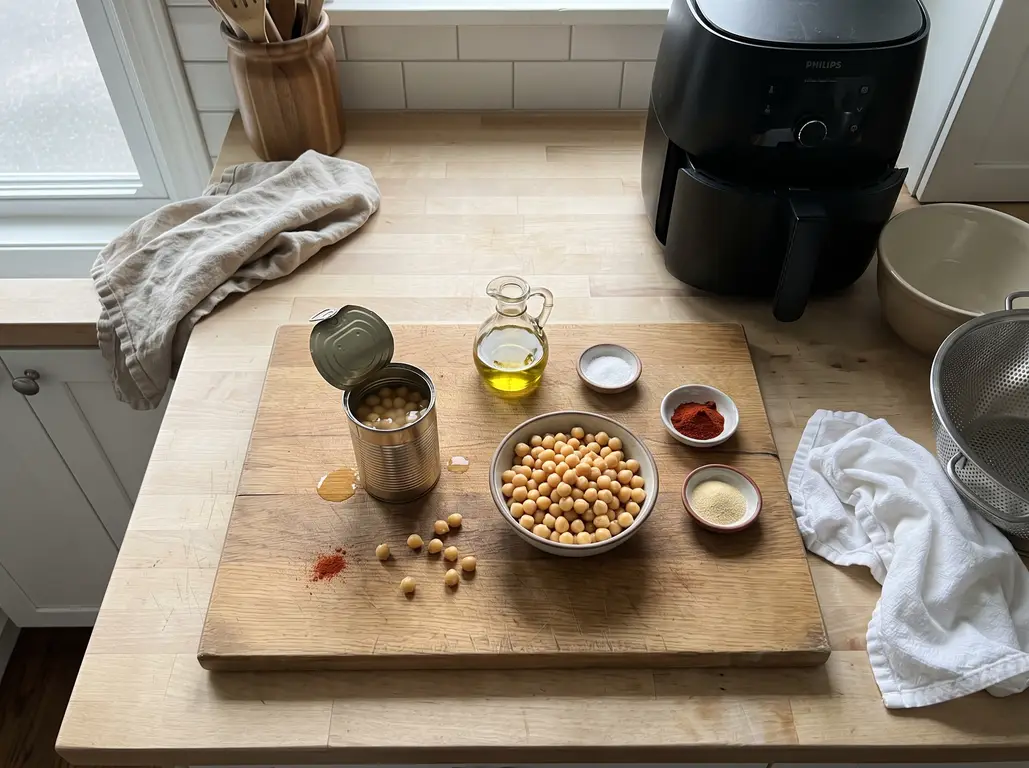 Air fryer chickpea ingredients