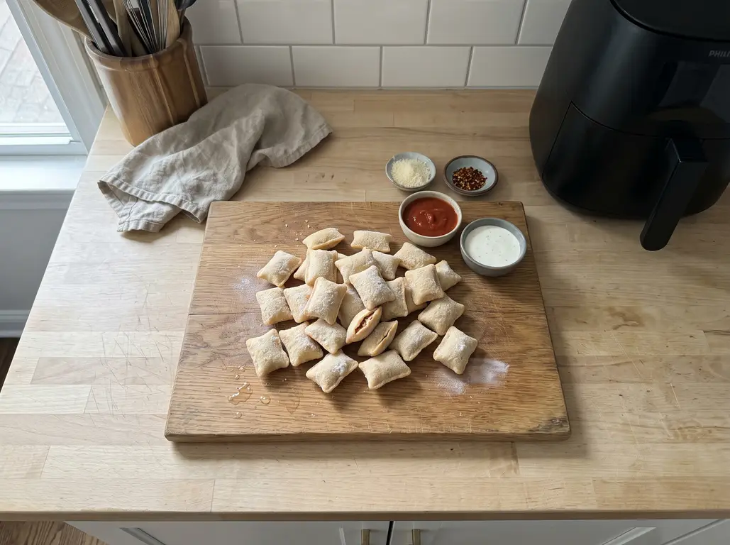 Frozen pizza rolls from the bag