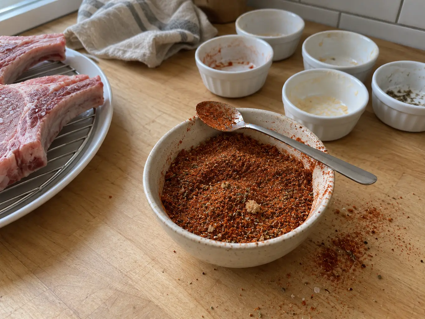 The paprika and brown sugar spice rub for pork chops